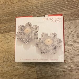 Mikasa snowflake tea light holders